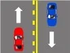 Vehicles adjacent to the solid line - diagram